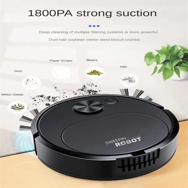 Portable Mini Wireless Smart Sweeping Robot - 3-in-1 Rechargeable Vacuum Cleaner